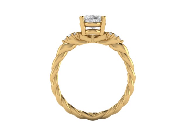14kt Braided In Diamonds Engagement Ring