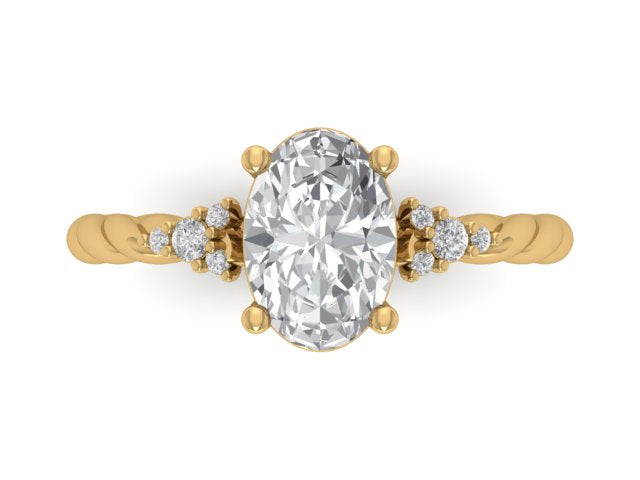 14kt Braided In Diamonds Engagement Ring
