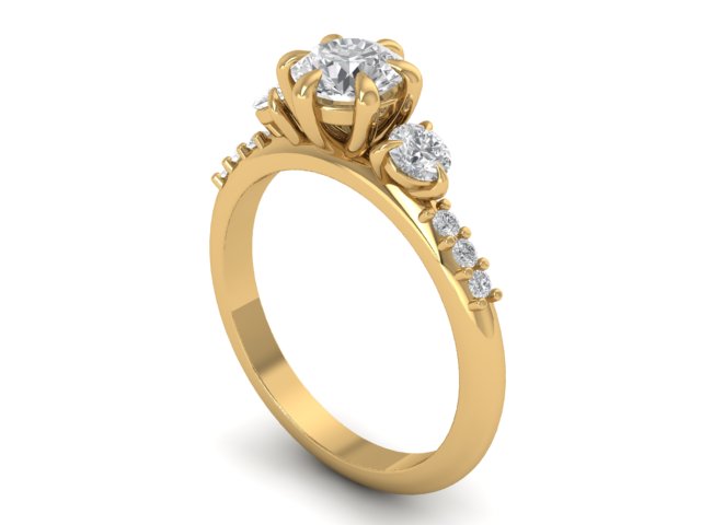 14kt Heirloom Diamond Balance Engagement Ring