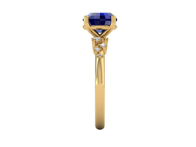 14kt Sapphire Diamond Showers Ring