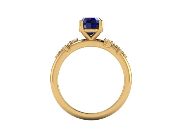 14kt Sapphire Diamond Showers Ring