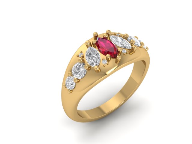 14kt Marquise Tapered Visions Band // For Mary Lou