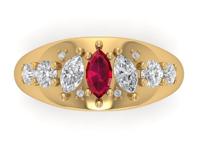 14kt Marquise Tapered Visions Band // For Mary Lou