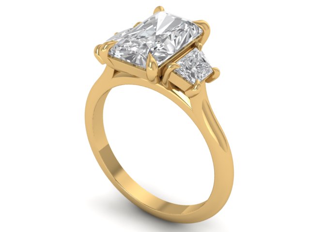 14kt Radiant Diamond Balance Engagement Ring
