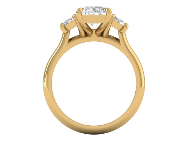 14kt Radiant Diamond Balance Engagement Ring