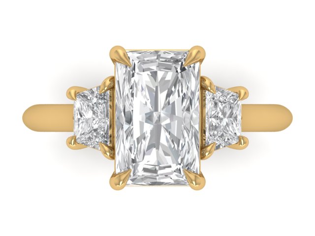 14kt Radiant Diamond Balance Engagement Ring