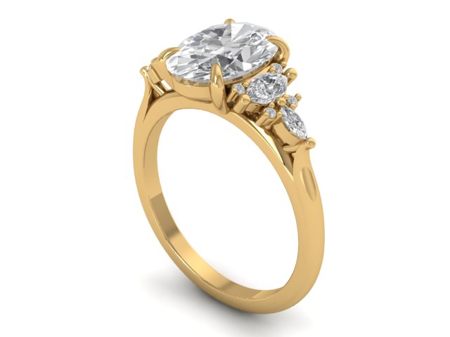14kt Diamond Incantations Engagement Ring