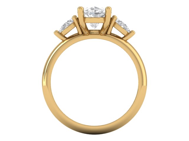 14kt Teardrop Diamond Balance Engagement Ring