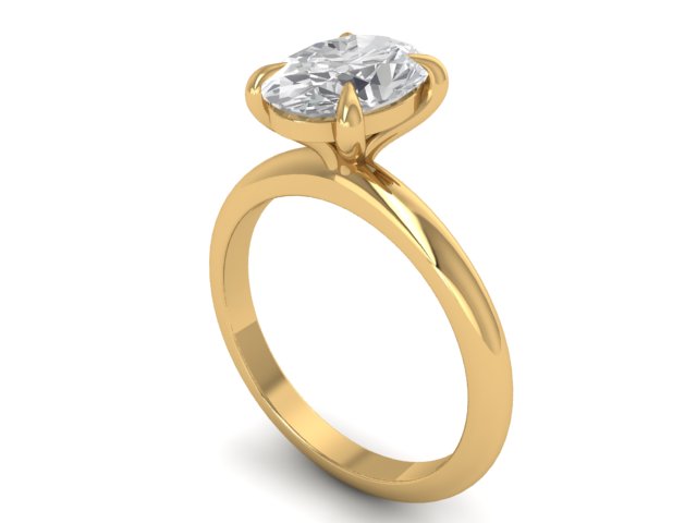 14kt Oval Hidden Diamond Views Engagement Ring