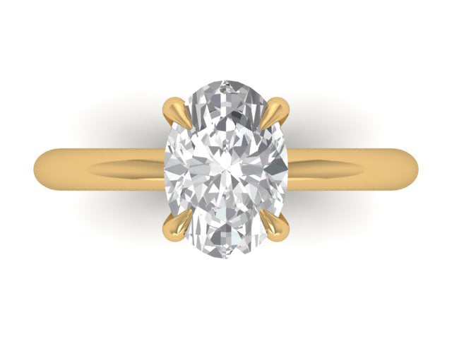 14kt Oval Hidden Diamond Views Engagement Ring