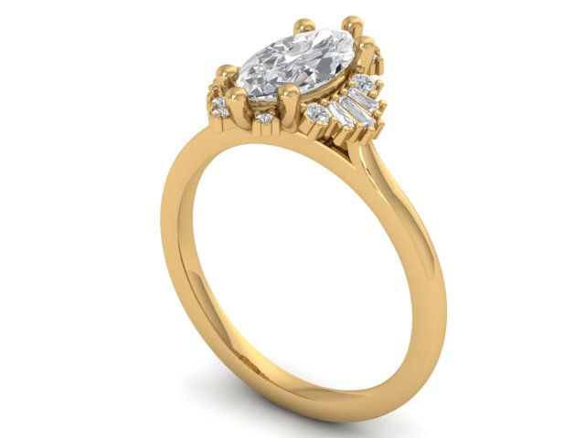 14kt Diamond Prism Engagement Ring