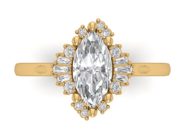 14kt Diamond Prism Engagement Ring
