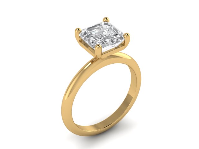 Asscher Diamond Views Engagement Ring