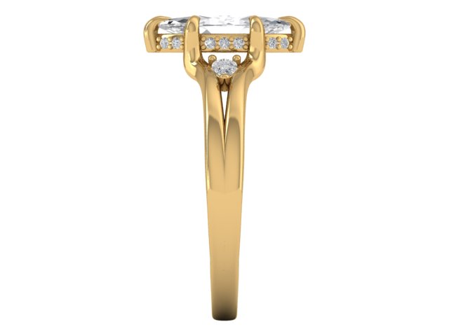 14kt Teardrop Diamond Flume Engagement Ring