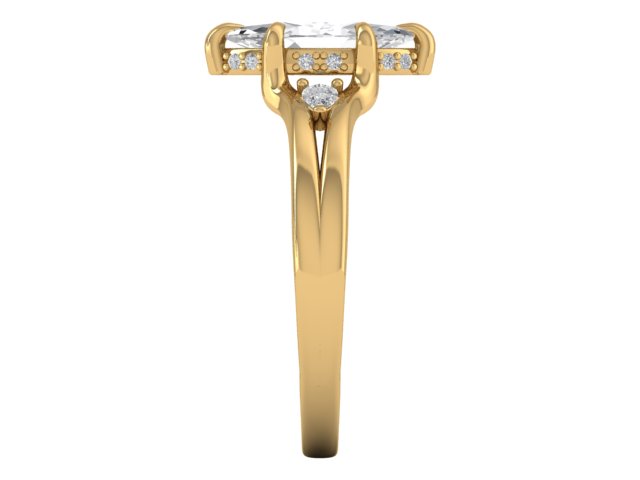 14kt Teardrop Diamond Flume Engagement Ring