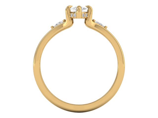 14kt Teardrop Diamond Flume Engagement Ring