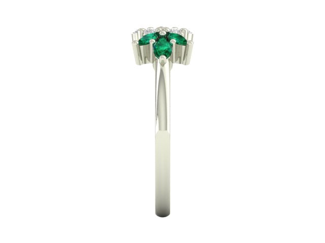 Emerald Diamond Flume Engagement Ring