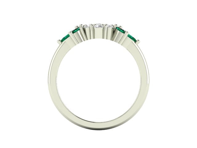 Emerald Diamond Flume Engagement Ring