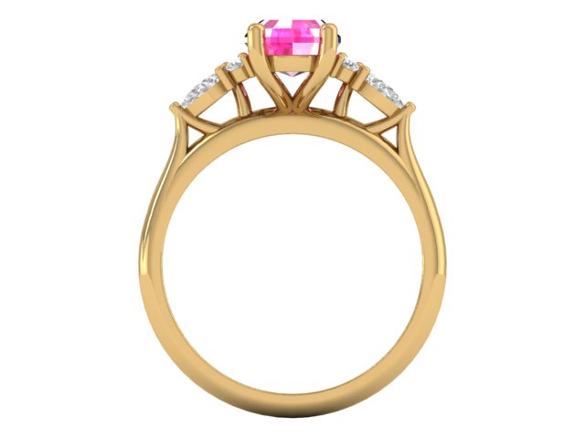 14kt Teardrop Sapphire Flume Engagement Ring