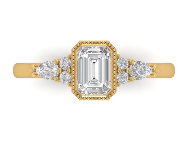 14kt Emerald Diamond Muse Engagement Redesign