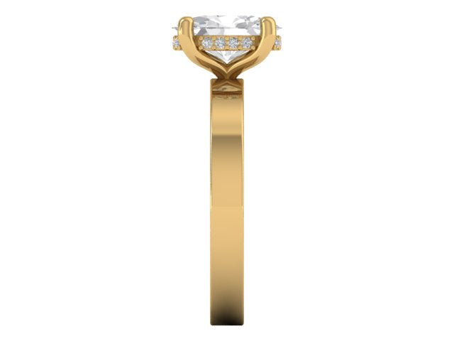 14kt Hidden Diamond Cigar Engagement Ring