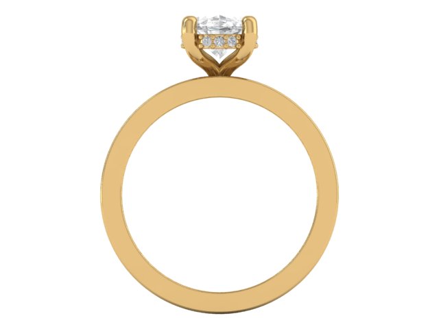 14kt Hidden Diamond Cigar Engagement Ring