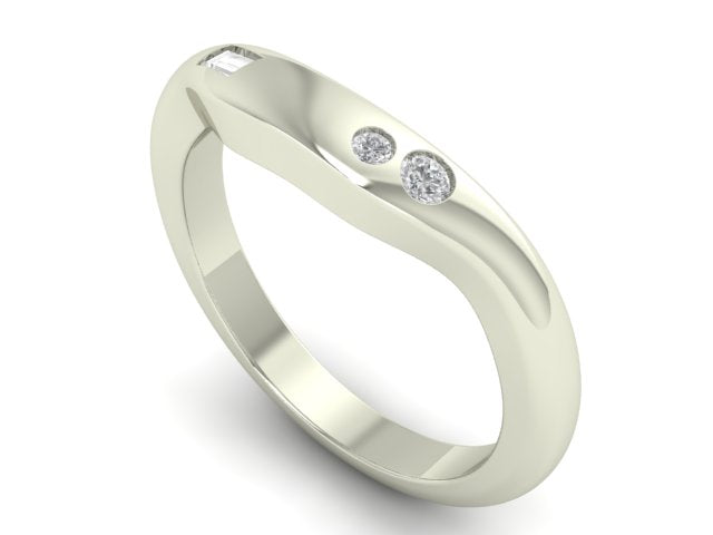14kt Baguette Diamond Dot Band // For Katie