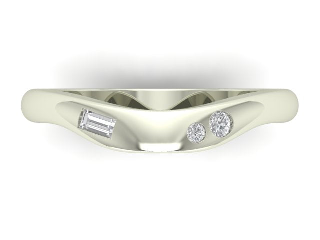 14kt Baguette Diamond Dot Band // For Katie