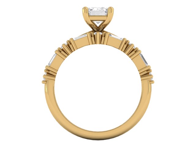 14kt Emerald Diamond Views Engagement Ring Set