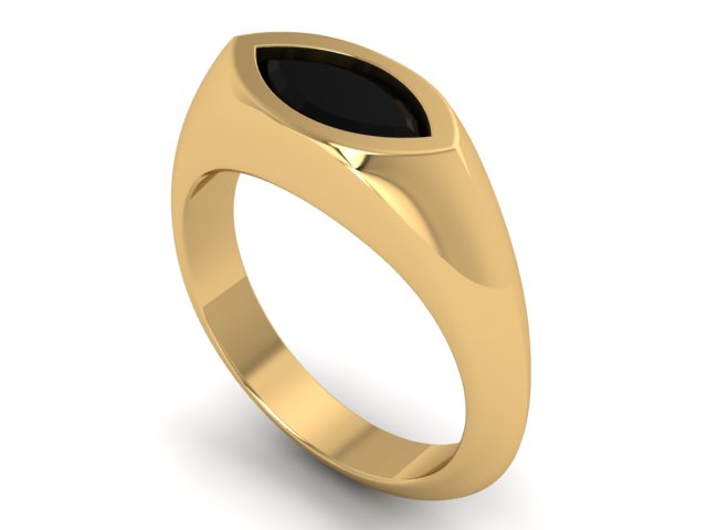 14kt Onyx Visions Signet Engagement Ring