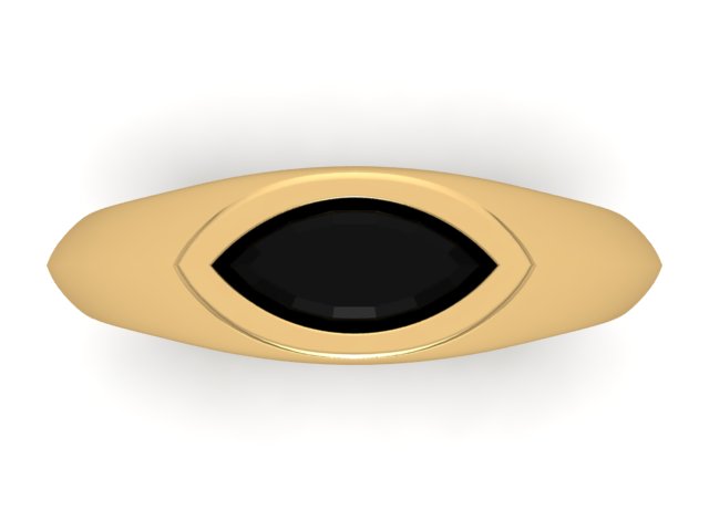 14kt Onyx Visions Signet Engagement Ring