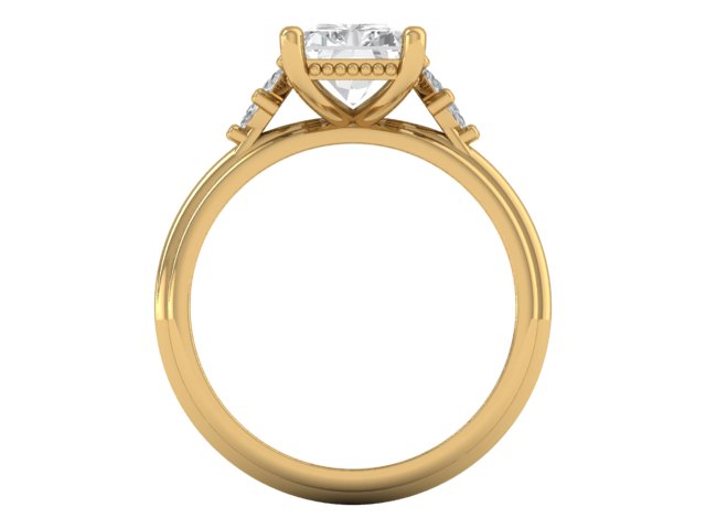 14kt Marquise Diamond Flounce Engagement Ring