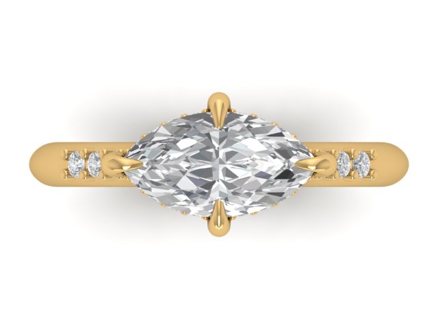 14kt Marquise Diamond Horizon Engagement Ring