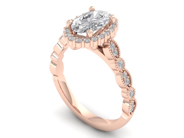 14kt Marquise Diamond Aura Engagement Ring
