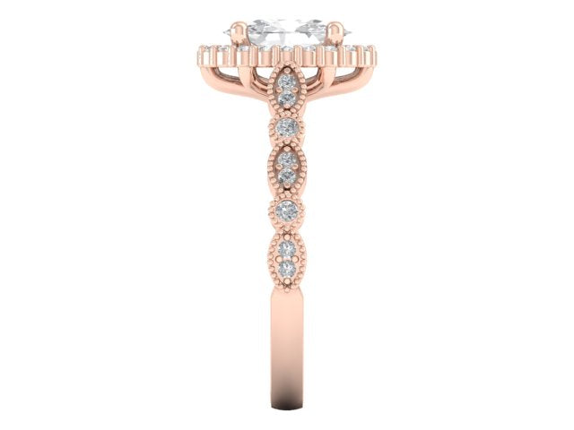 14kt Marquise Diamond Aura Engagement Ring