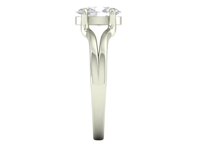 14kt Oval Diamond Flume Engagement Ring