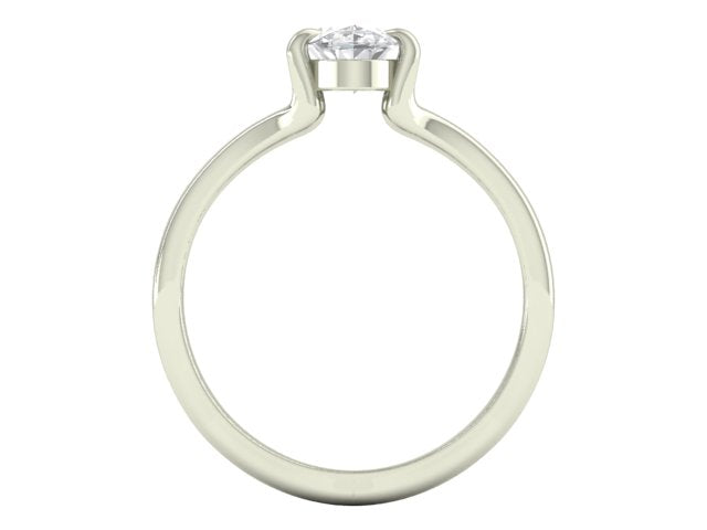 14kt Oval Diamond Flume Engagement Ring