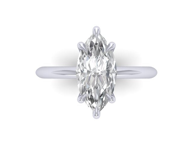 Plat Marquise Diamond Views Engagement Ring