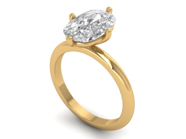 14kt Cushion Compass Guides Engagement Ring