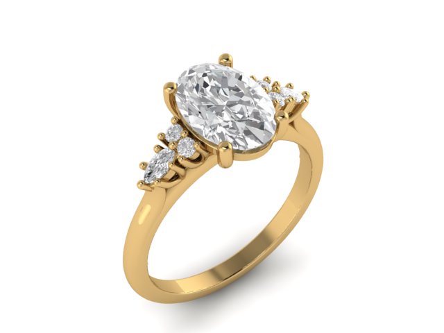 14kt Marquise Diamond Trails Engagement Ring
