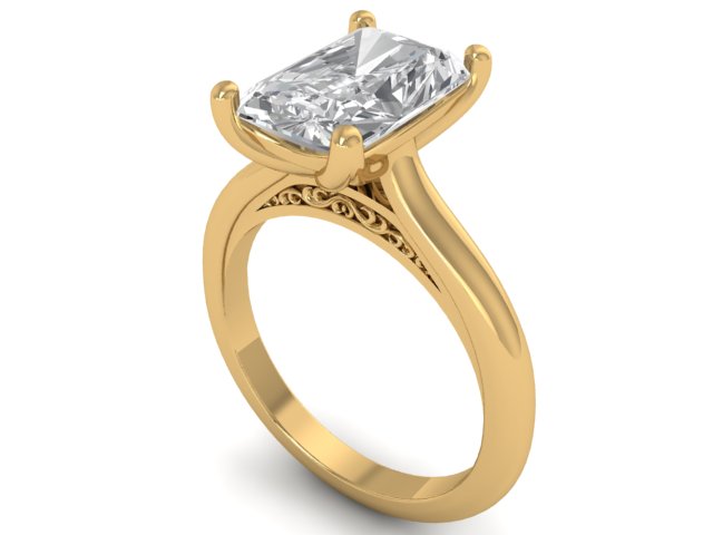 14kt Scrolled Frescoes Engagement Ring