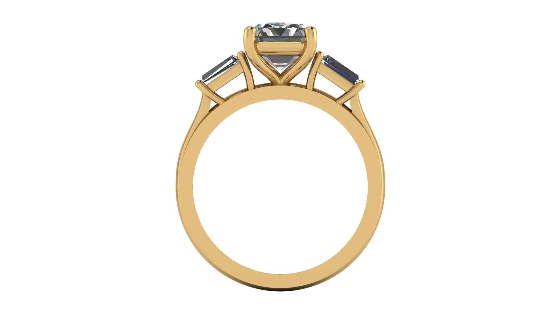 14kt Baguette River Engagement Ring