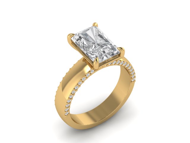 14kt Radiant Glamour Engagement Ring