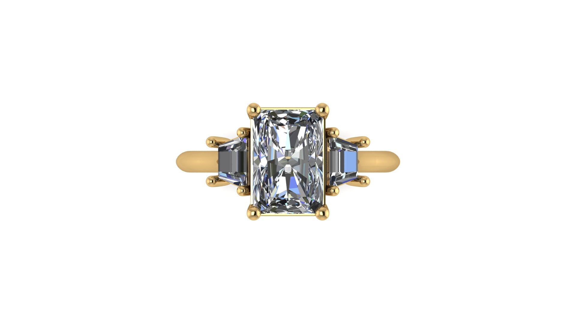 14kt Radiant Diamond Balance Engagement Ring
