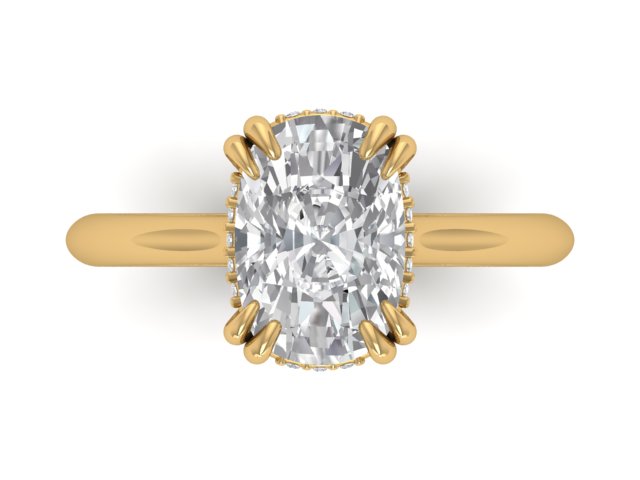 14kt Cushion Diamond Frescoes Engagement Ring