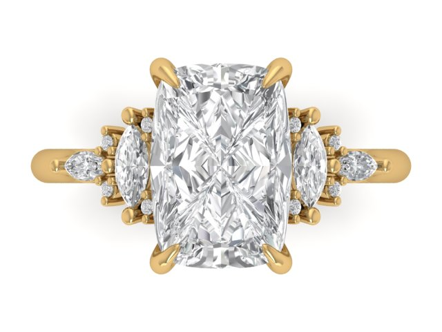 14kt Antique Diamond Trellis Engagement Ring