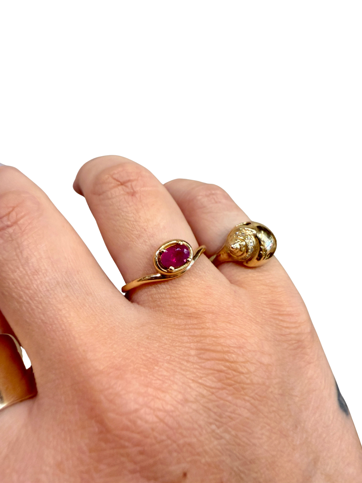 Ruby Bonbon Merge Ring by Stone & Strand, another view