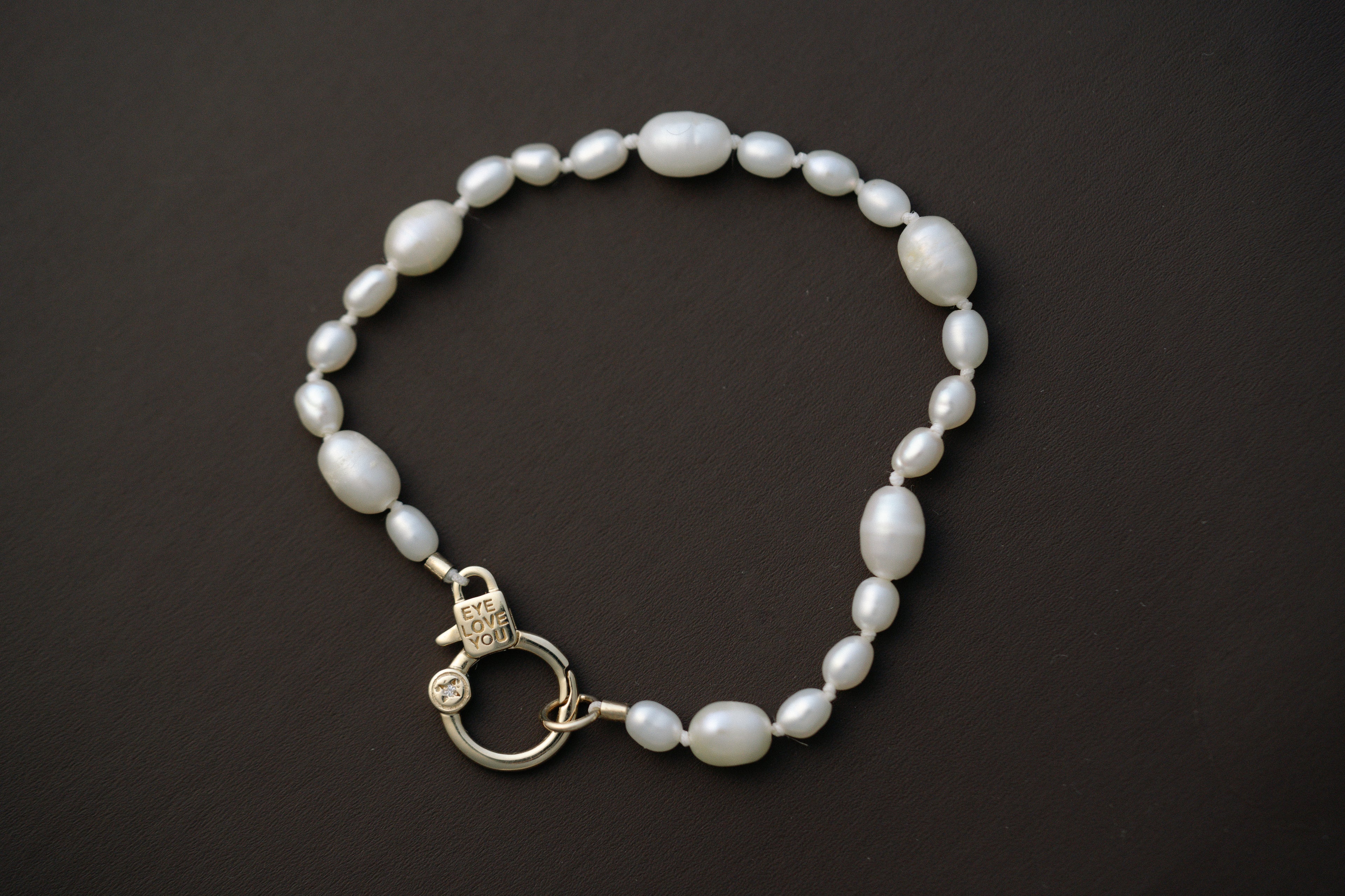 PEARL EYE LOVE YOU CLASP BRACELET