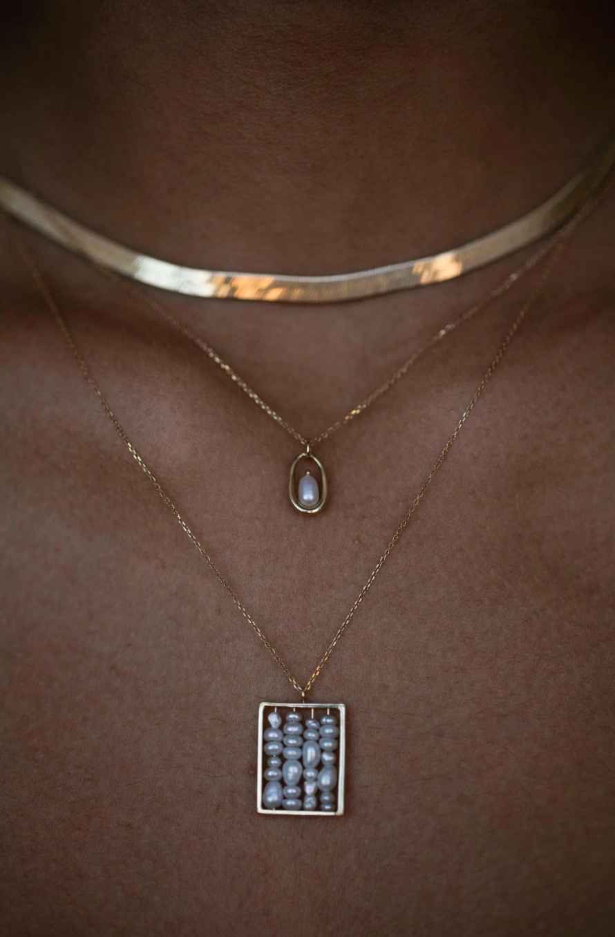 PEARL SMALL WEAVING NECKLACE