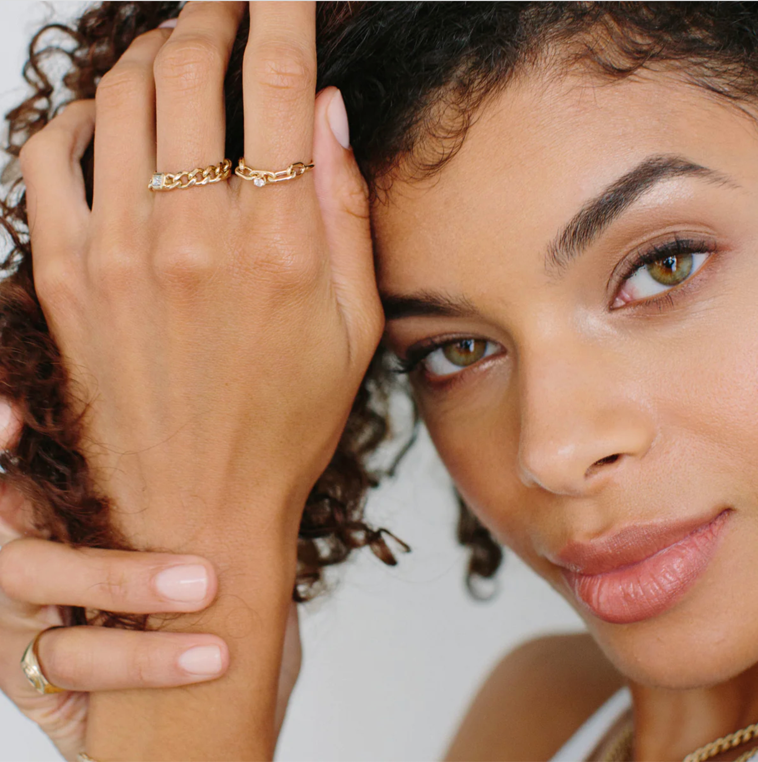14KT DIAMOND OVAL LINK CHAIN RING